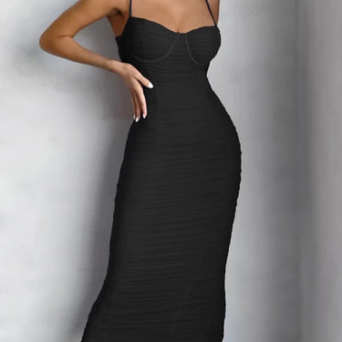 Mesh Tight Pleated Bandage Dress